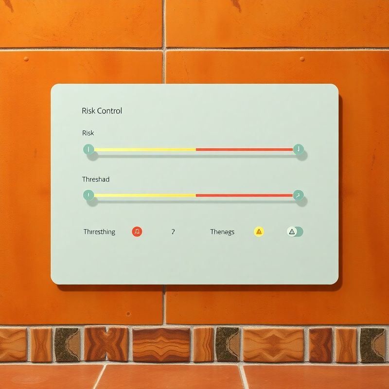 Panel de reglas de control de riesgo con sliders y umbrales